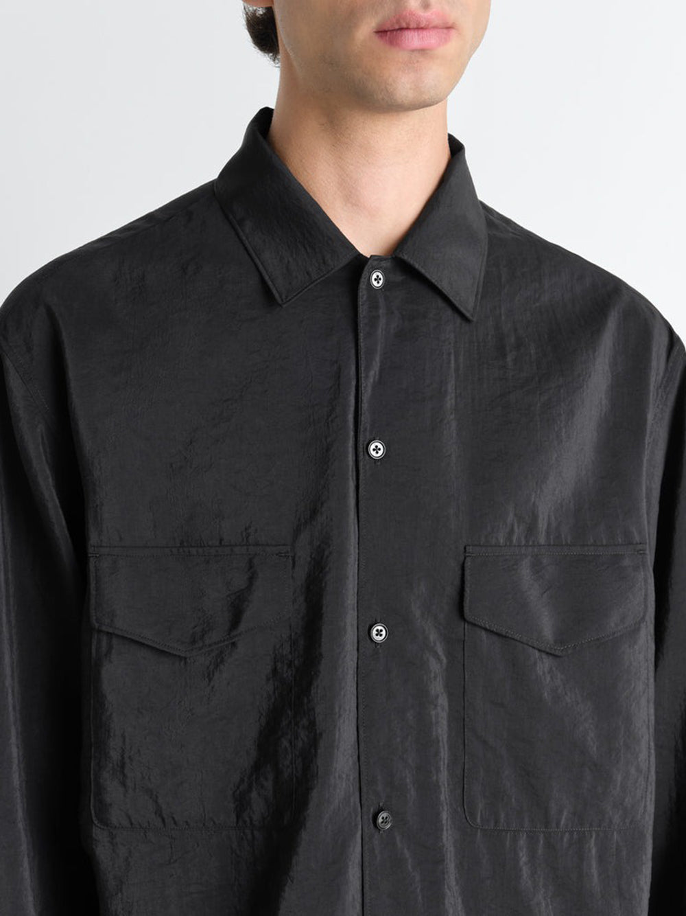 LEMAIRE-CONVERTIBLE COLLAR SHIRT-
