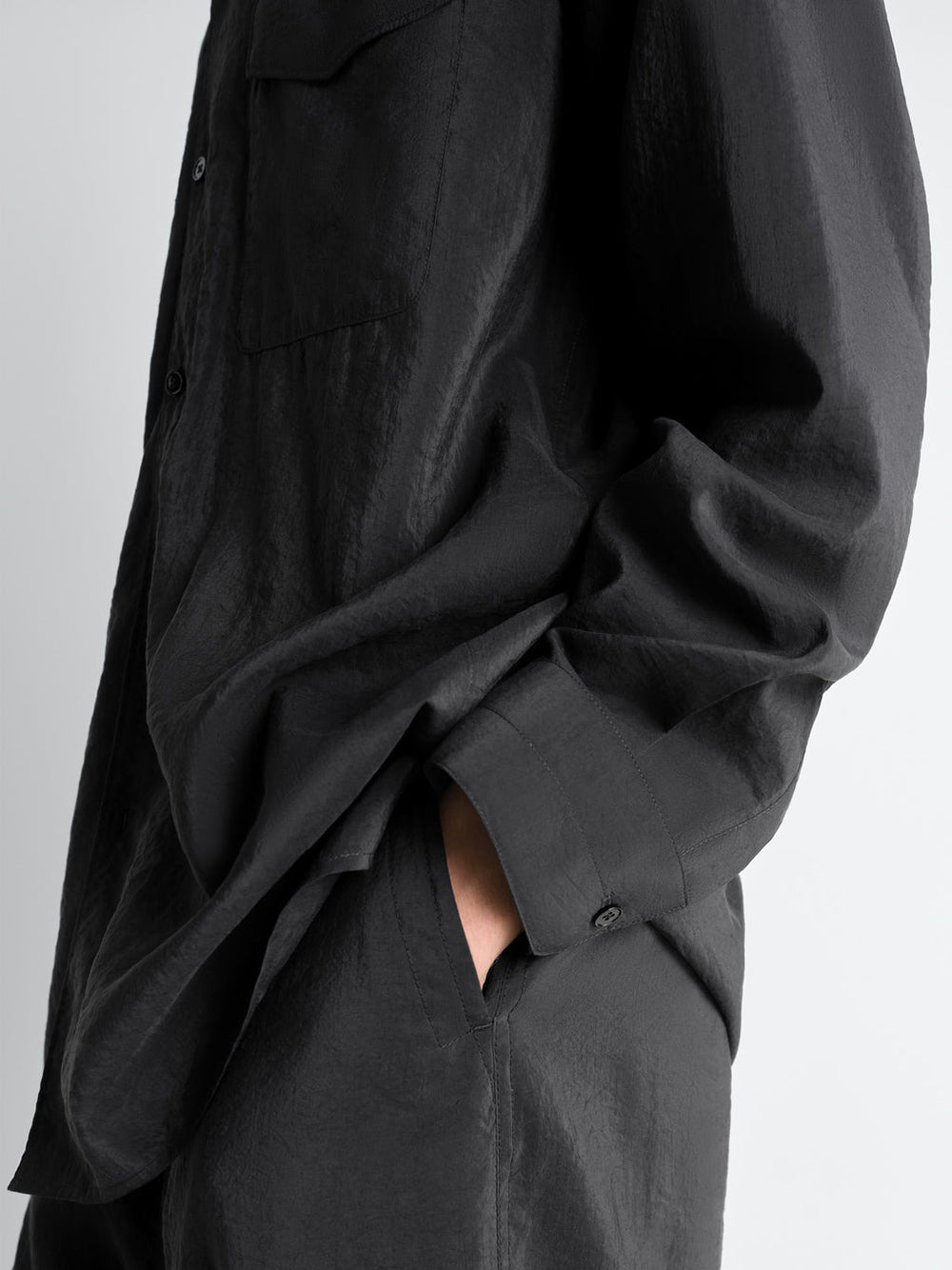 LEMAIRE-CONVERTIBLE COLLAR SHIRT-