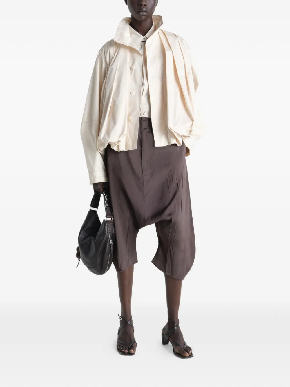 LEMAIRE-CREASED DROPPED CROTCH BERMUDAS-