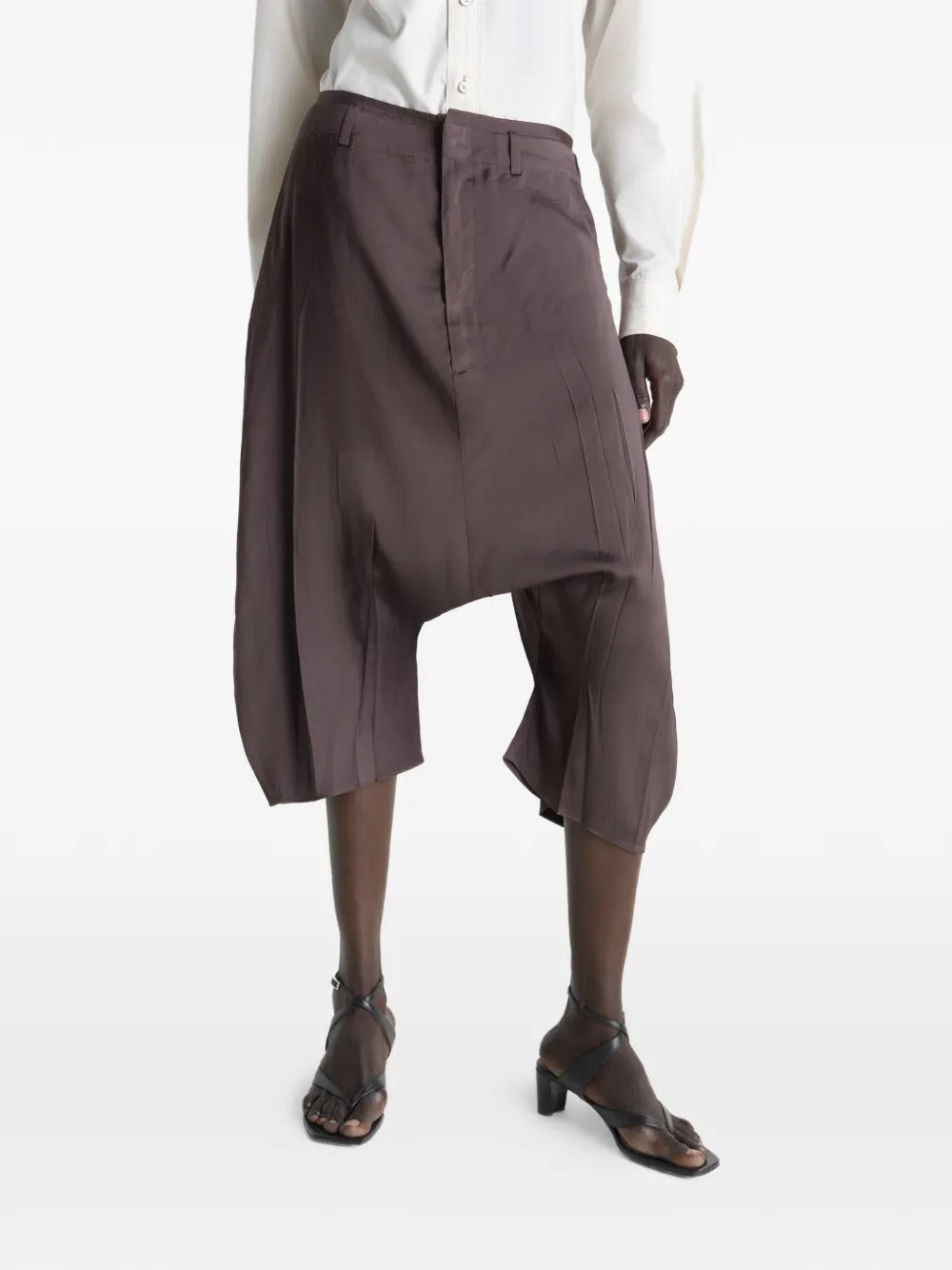 LEMAIRE-CREASED DROPPED CROTCH BERMUDAS-