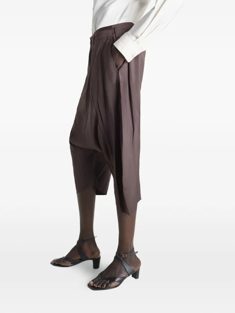 LEMAIRE-CREASED DROPPED CROTCH BERMUDAS-