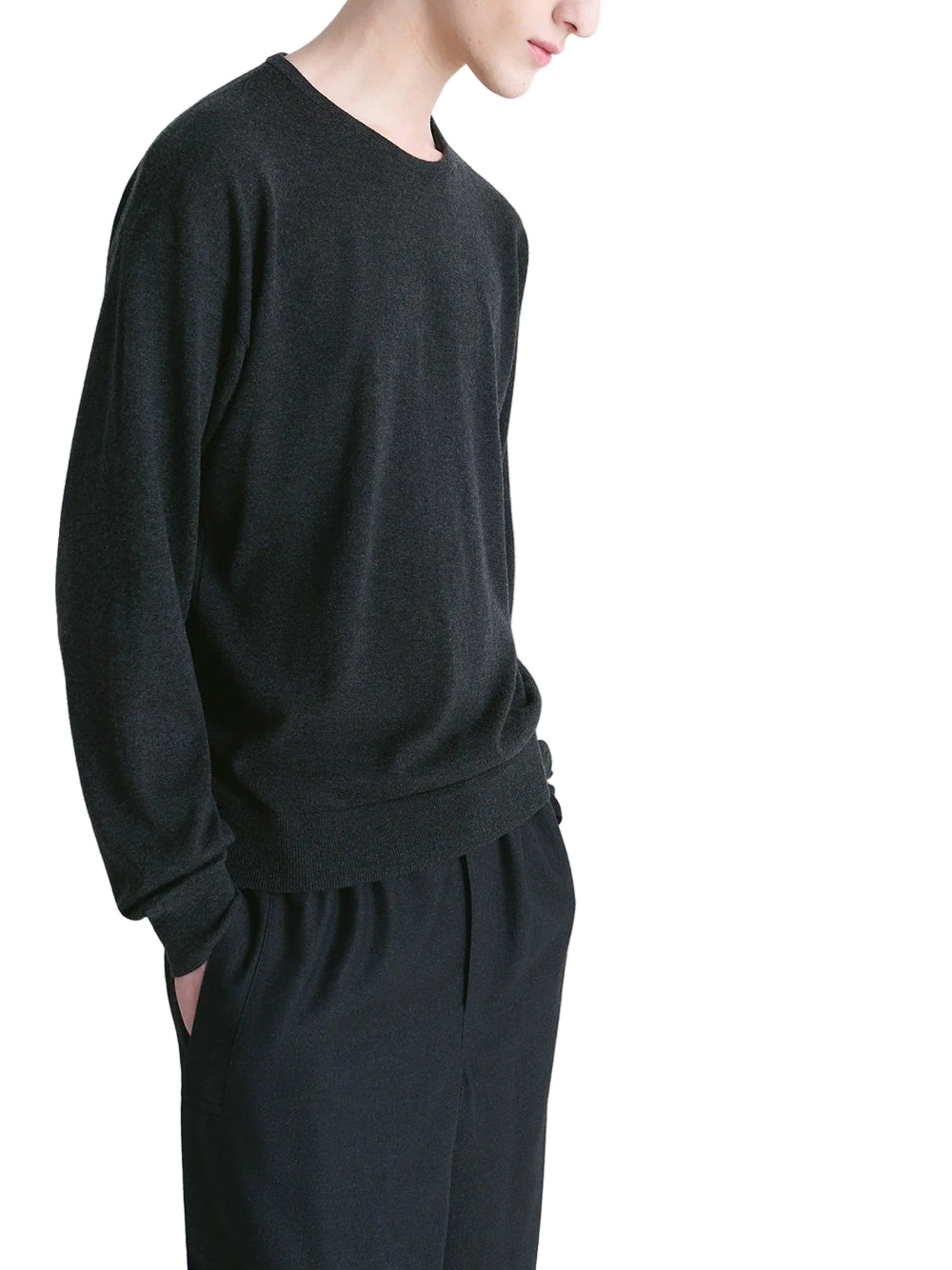 LEMAIRE ブラック ケーブルニット LEMAIRE ブラック ケーブルニット SWEATER WITH SLITS - Aubergine