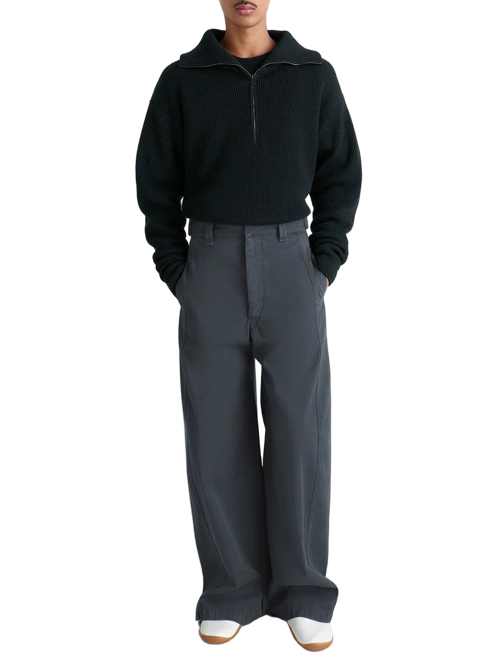 LEMAIRE-HALF ZIP SWEATER-