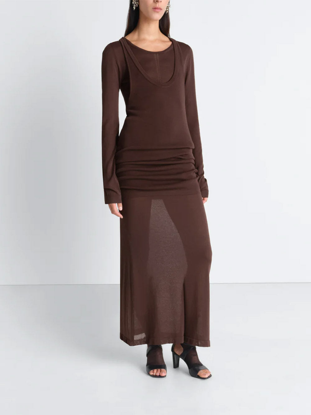 LEMAIRE-LONG SLEEVE TUBE DRESS-