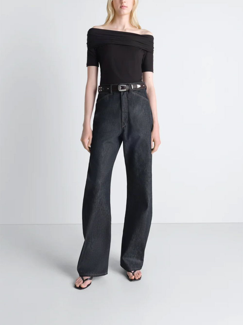 LEMAIRE-SHORT SLEEVE TWISTED TOP-