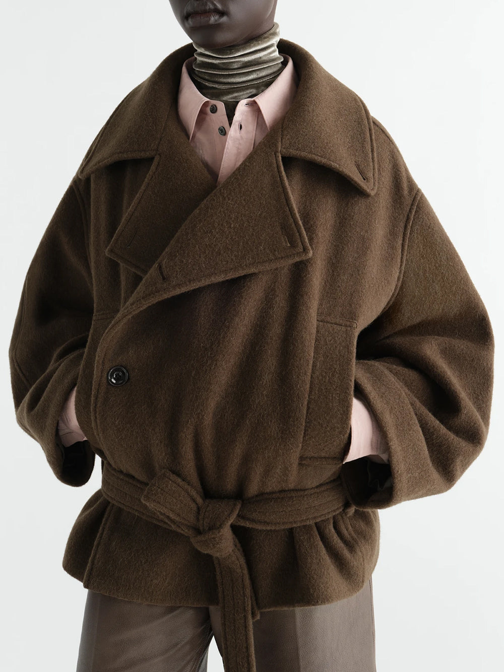LEMAIRE-SHORT WRAP COAT-