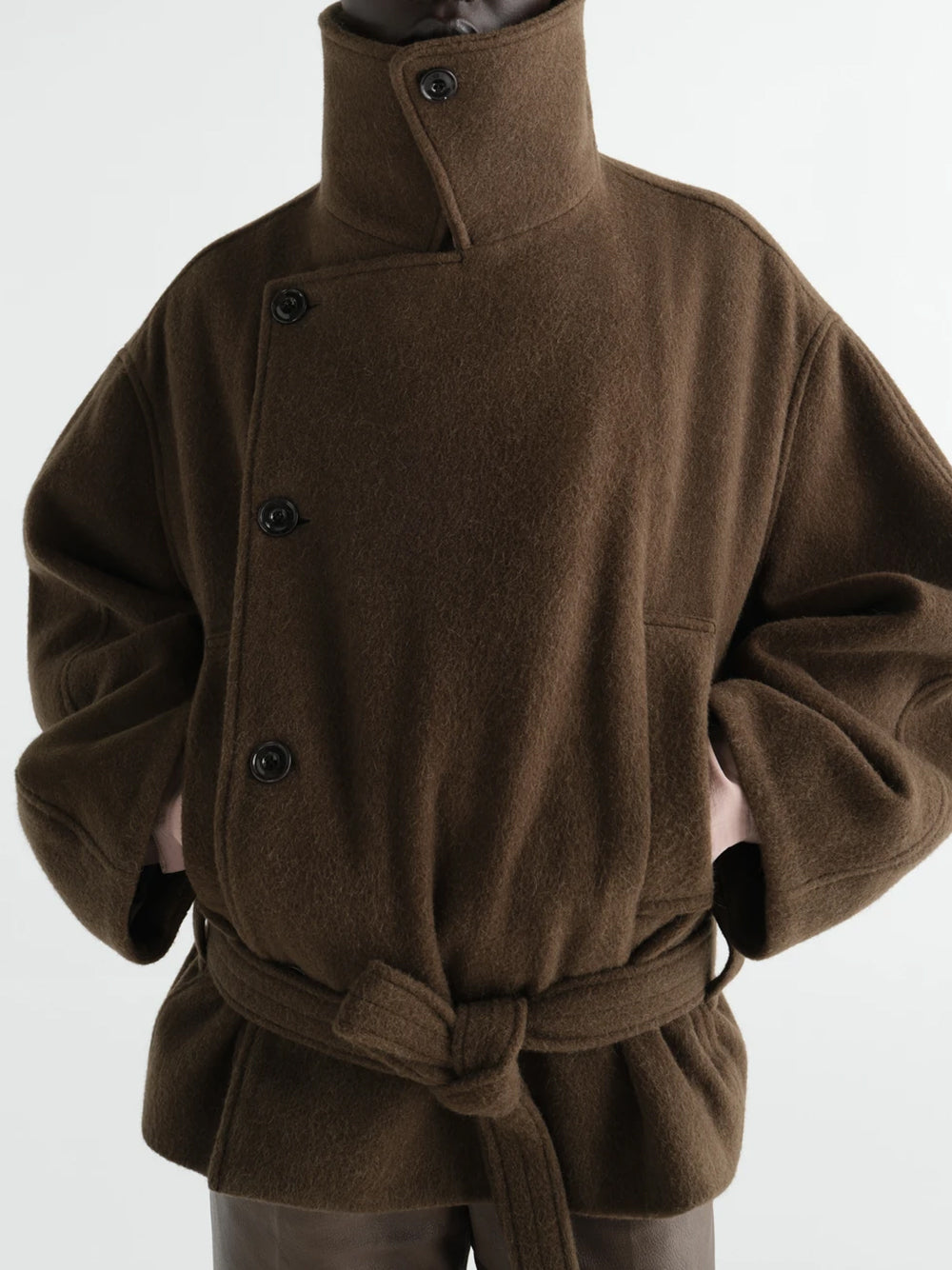 LEMAIRE-SHORT WRAP COAT-