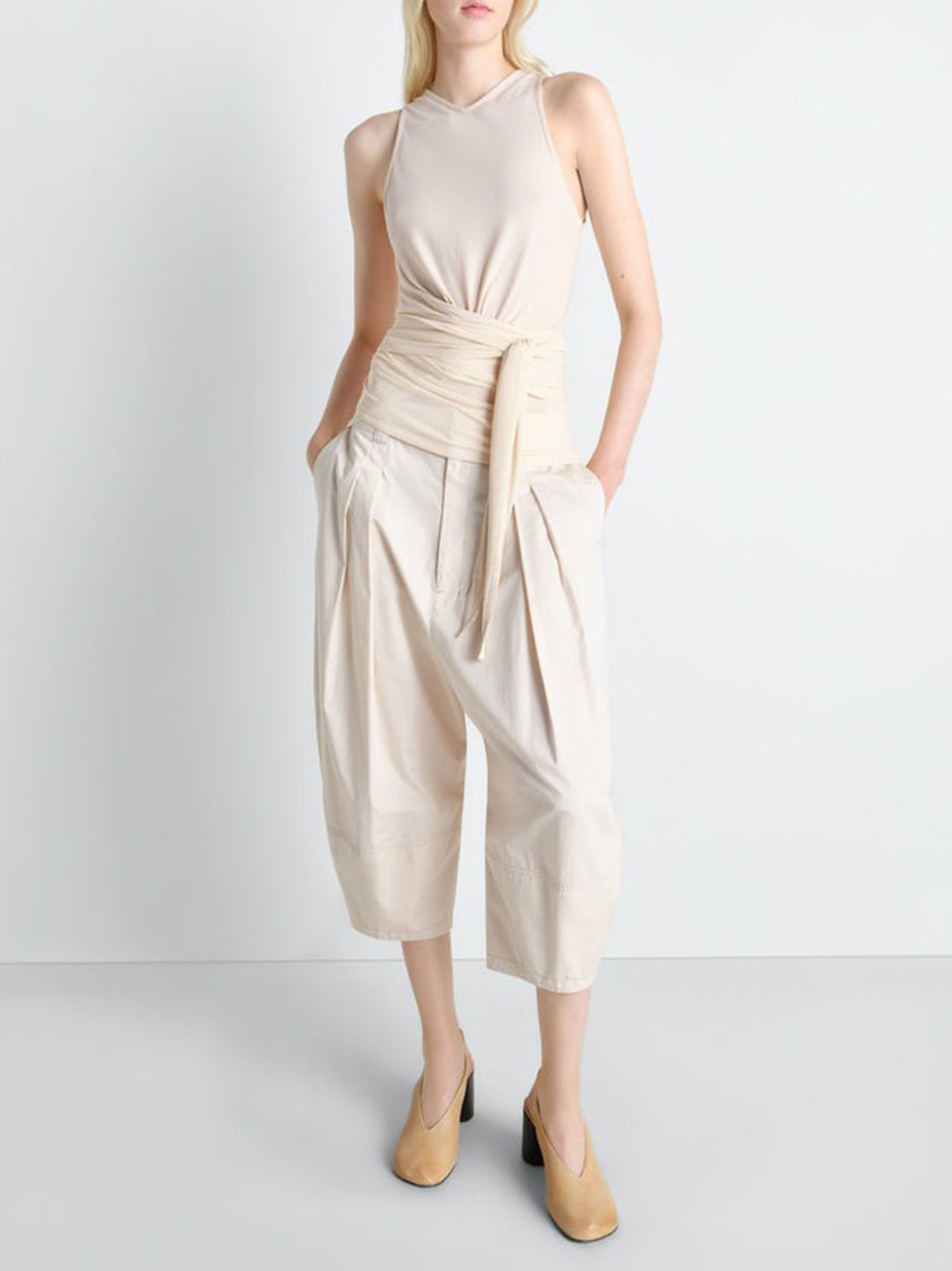 LEMAIRE-SLEEVELESS WRAP TOP-