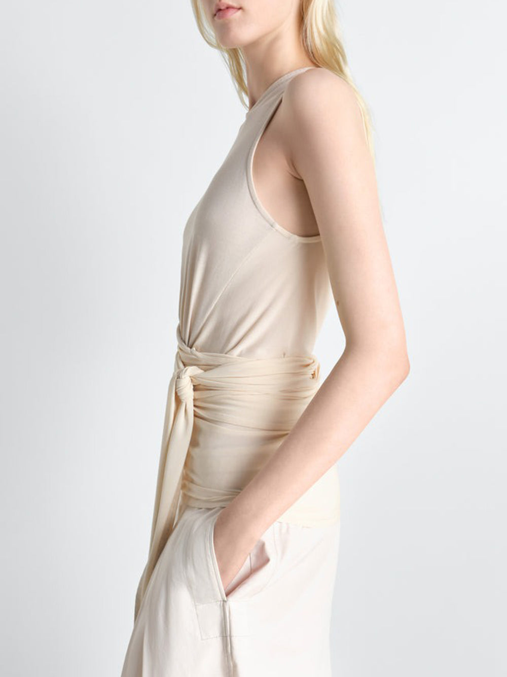 LEMAIRE-SLEEVELESS WRAP TOP-