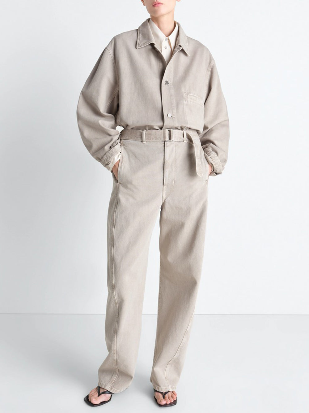 LEMAIRE-TWISTED BELTED PANTS-