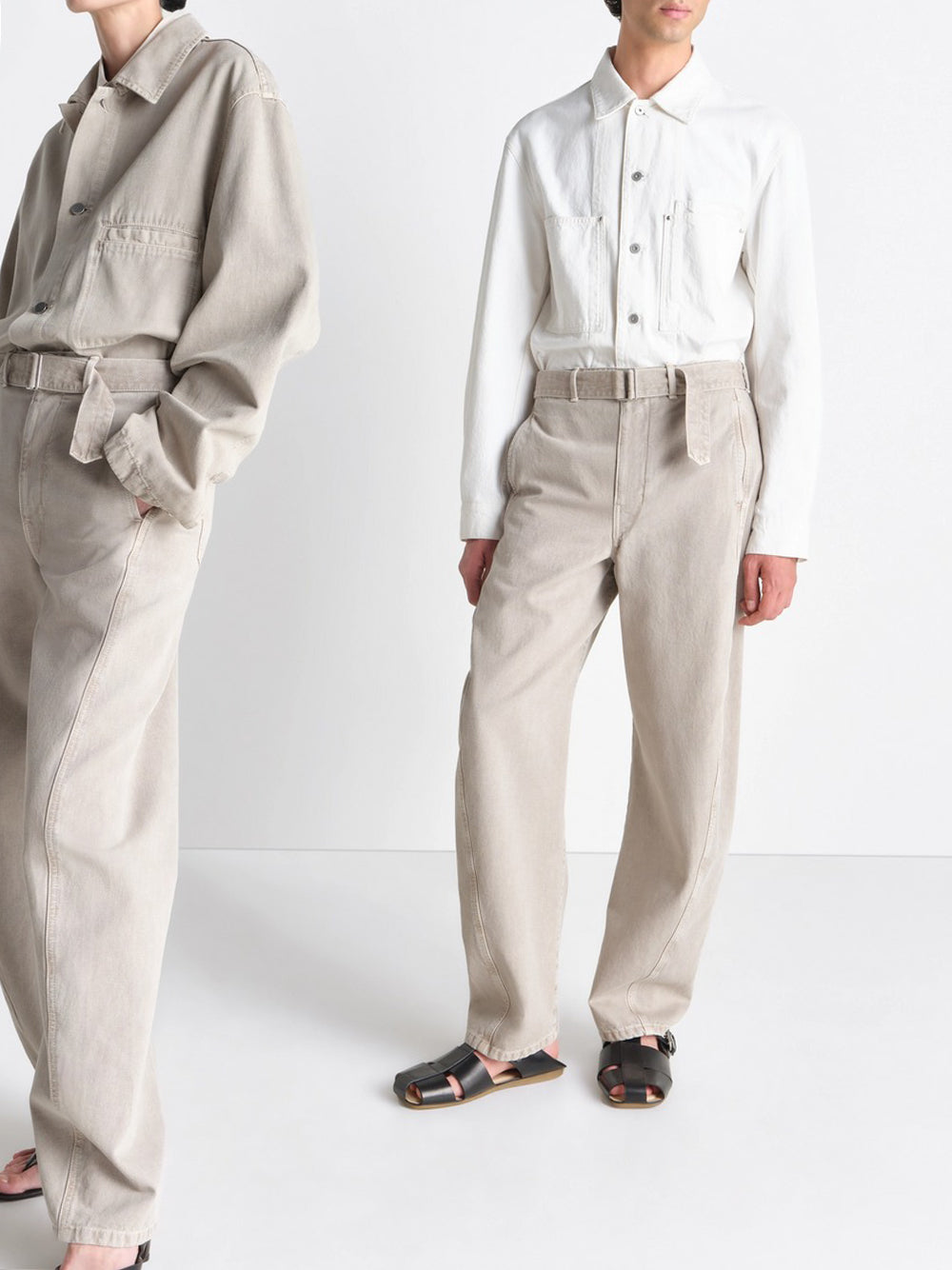 LEMAIRE-TWISTED BELTED PANTS-