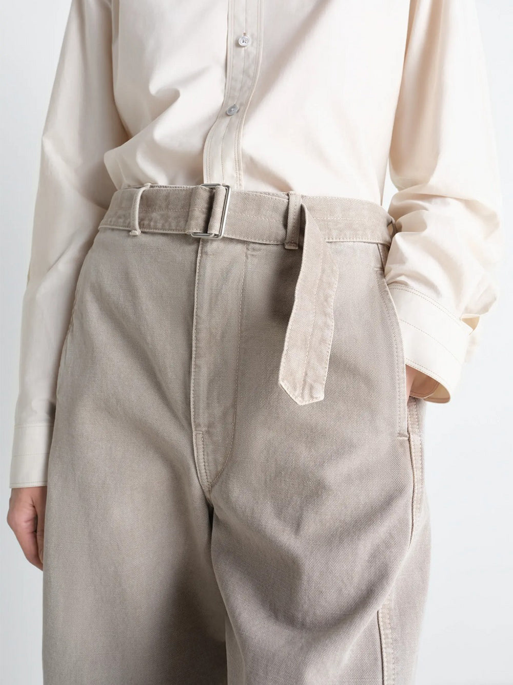 LEMAIRE-TWISTED BELTED PANTS-