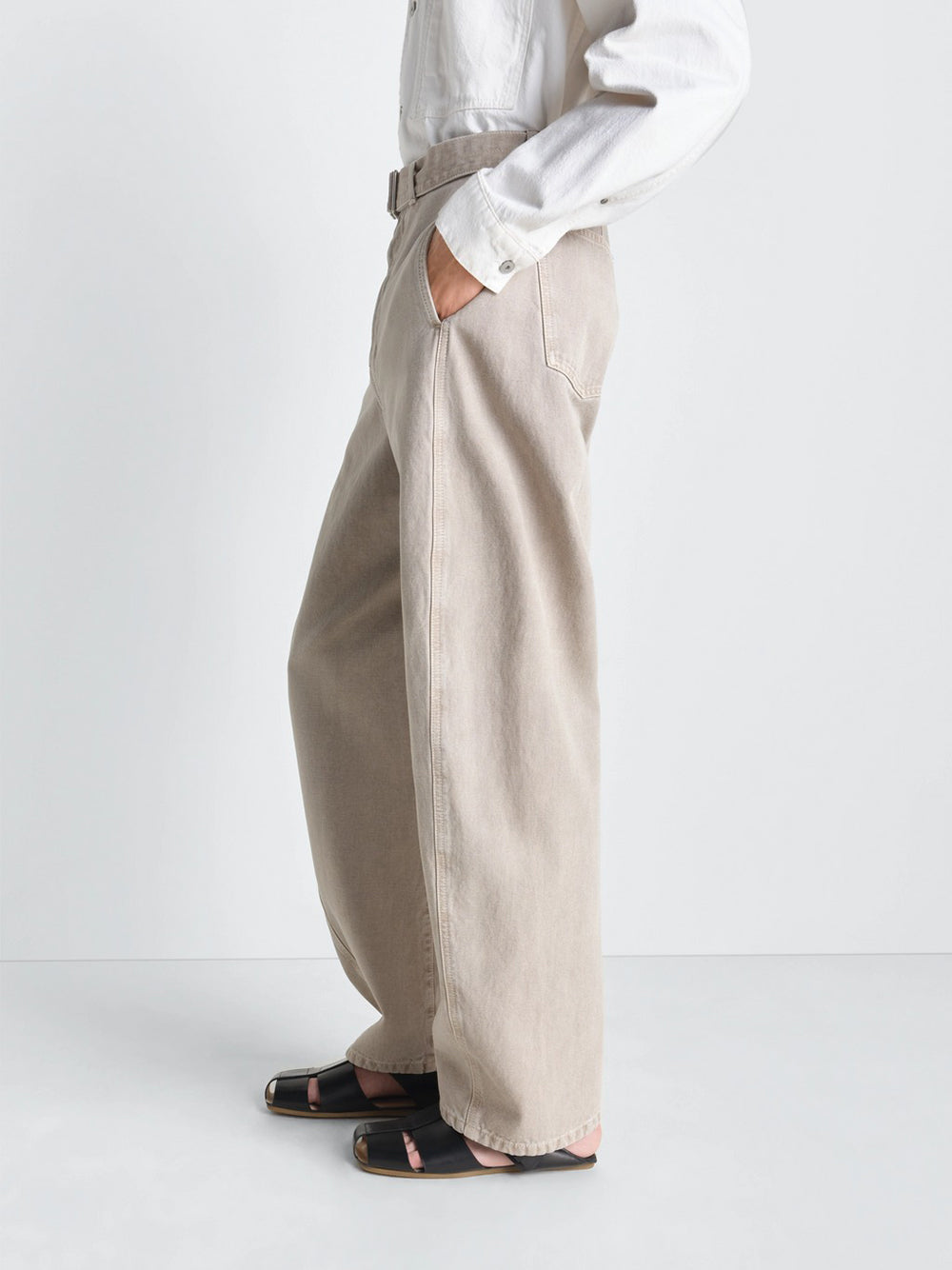 LEMAIRE-TWISTED BELTED PANTS-