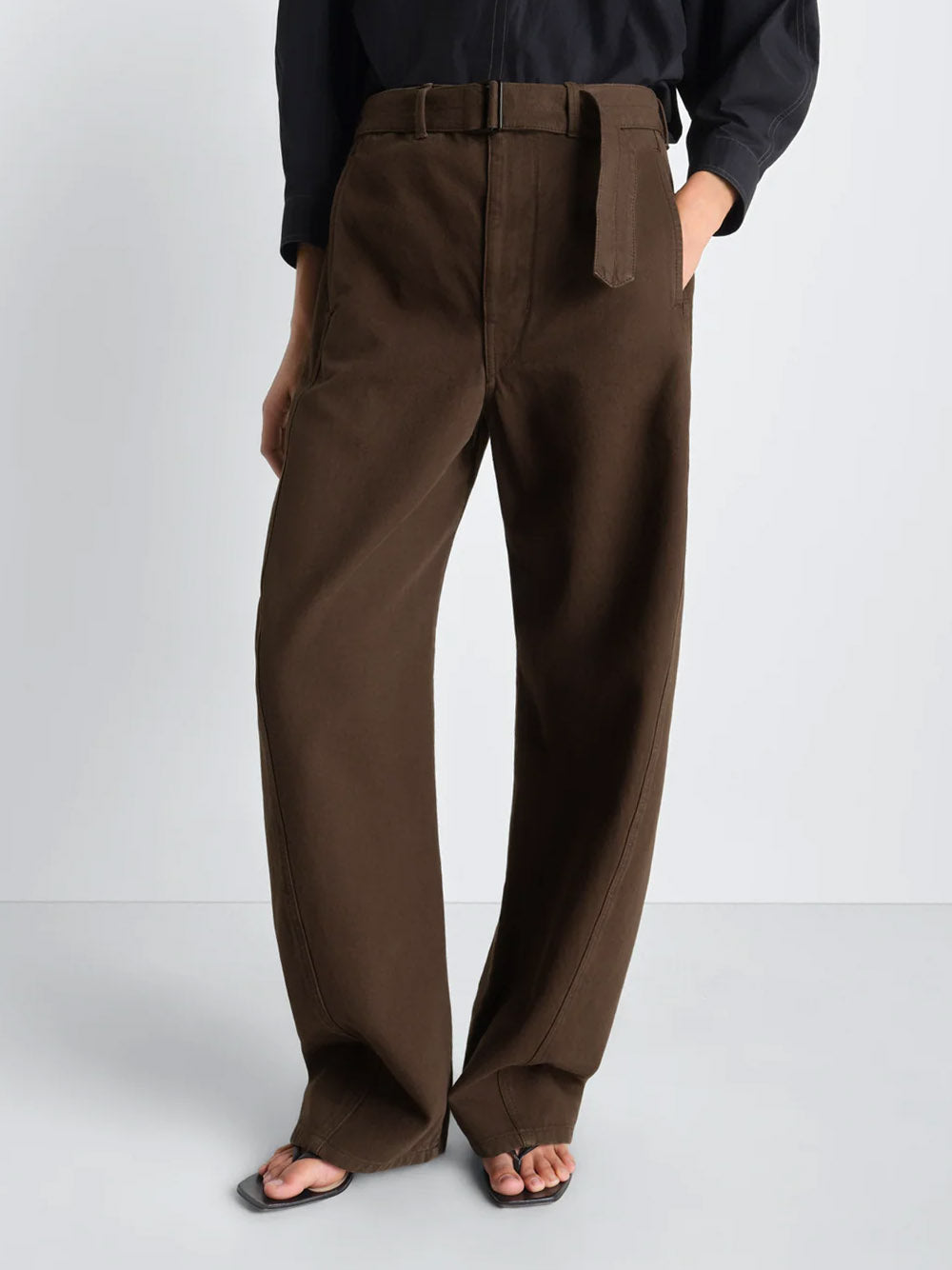 LEMAIRE-TWISTED BELTED PANTS-