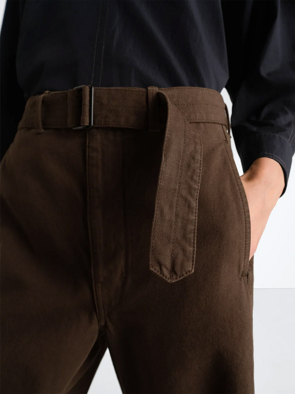 LEMAIRE-TWISTED BELTED PANTS-