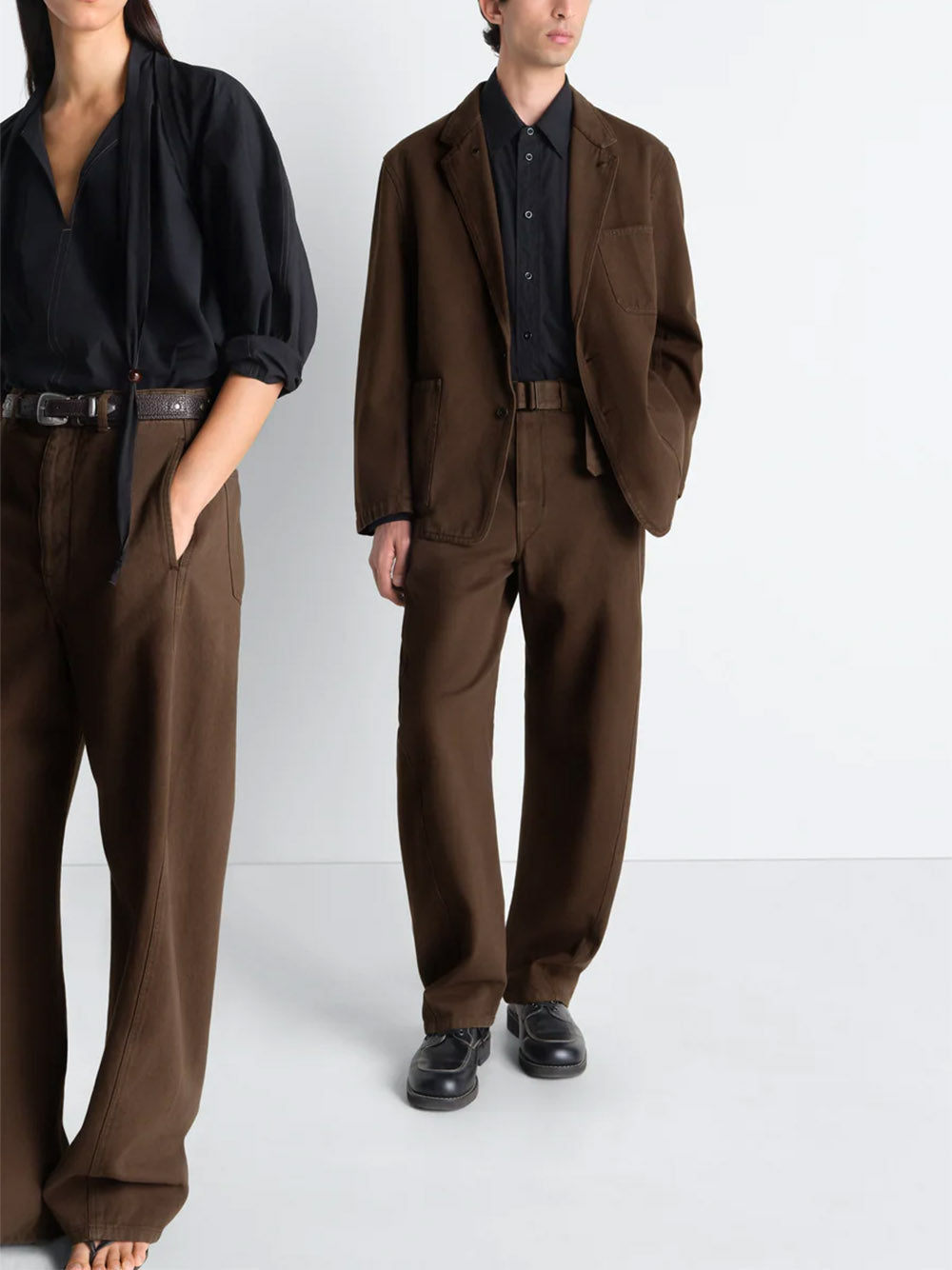 LEMAIRE-TWISTED BELTED PANTS-
