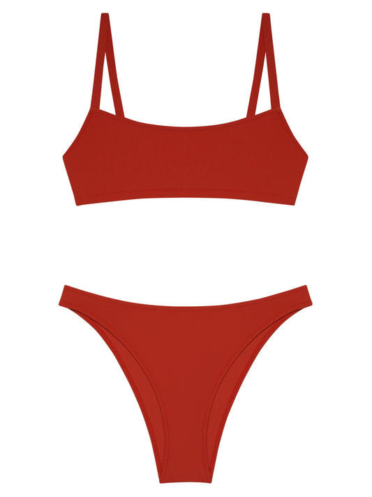 LIDO-BIKINI / STRAIGHT NECKLINE TOP / LOW WAIST BOTTOM-