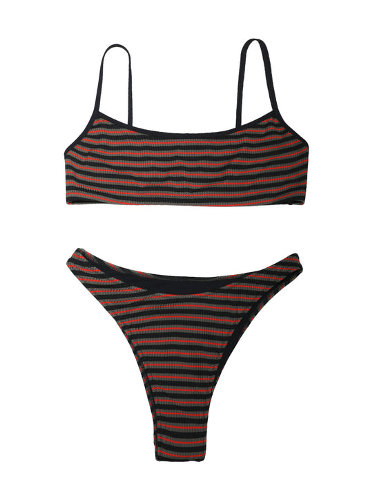 LIDO-BIKINI / STRAIGHT NECKLINE TOP / LOW WAIST BOTTOM-
