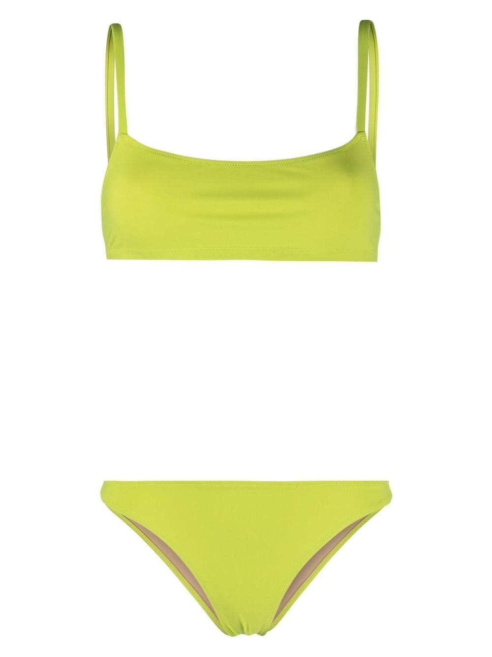 LIDO-LOW WAISTED BIKINI WITH STRAIGHT NECKLINE TOP-UNDICI LOW WAIST LIME