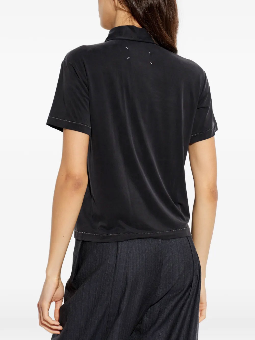 MAISON MARGIELA-button short-sleeve polo top-