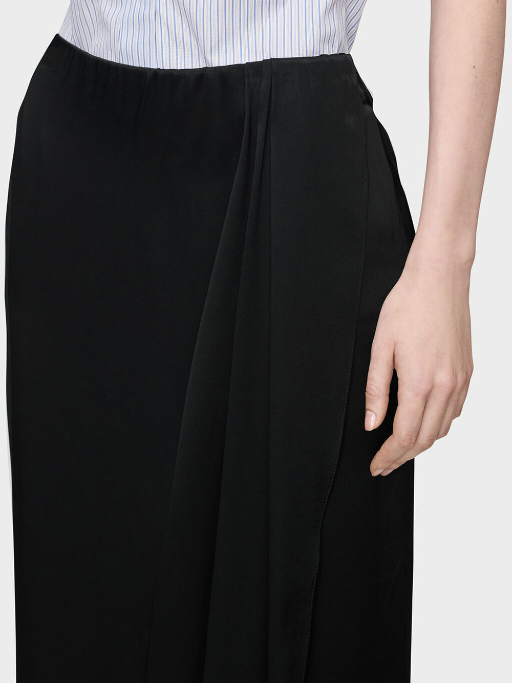 MAISON MARGIELA-DRAPED SATIN MIDI SKIRT-
