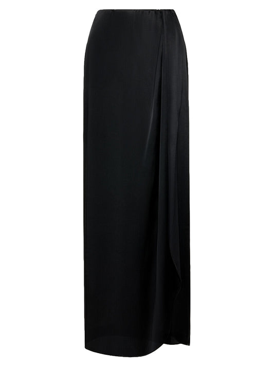 MAISON MARGIELA-DRAPED SATIN MIDI SKIRT-