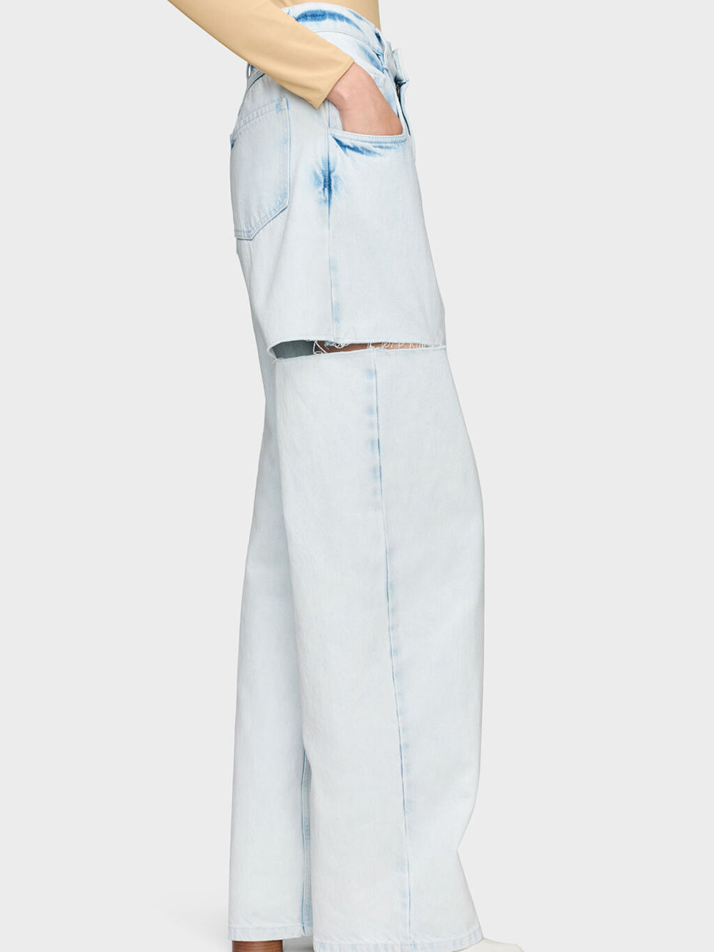 MAISON MARGIELA-CUTOUT DENIM TROUSERS-
