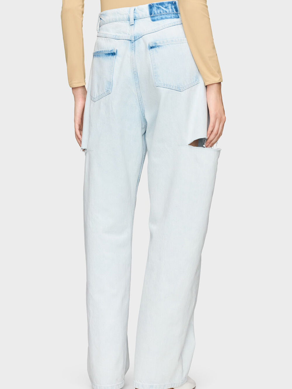 MAISON MARGIELA-CUTOUT DENIM TROUSERS-