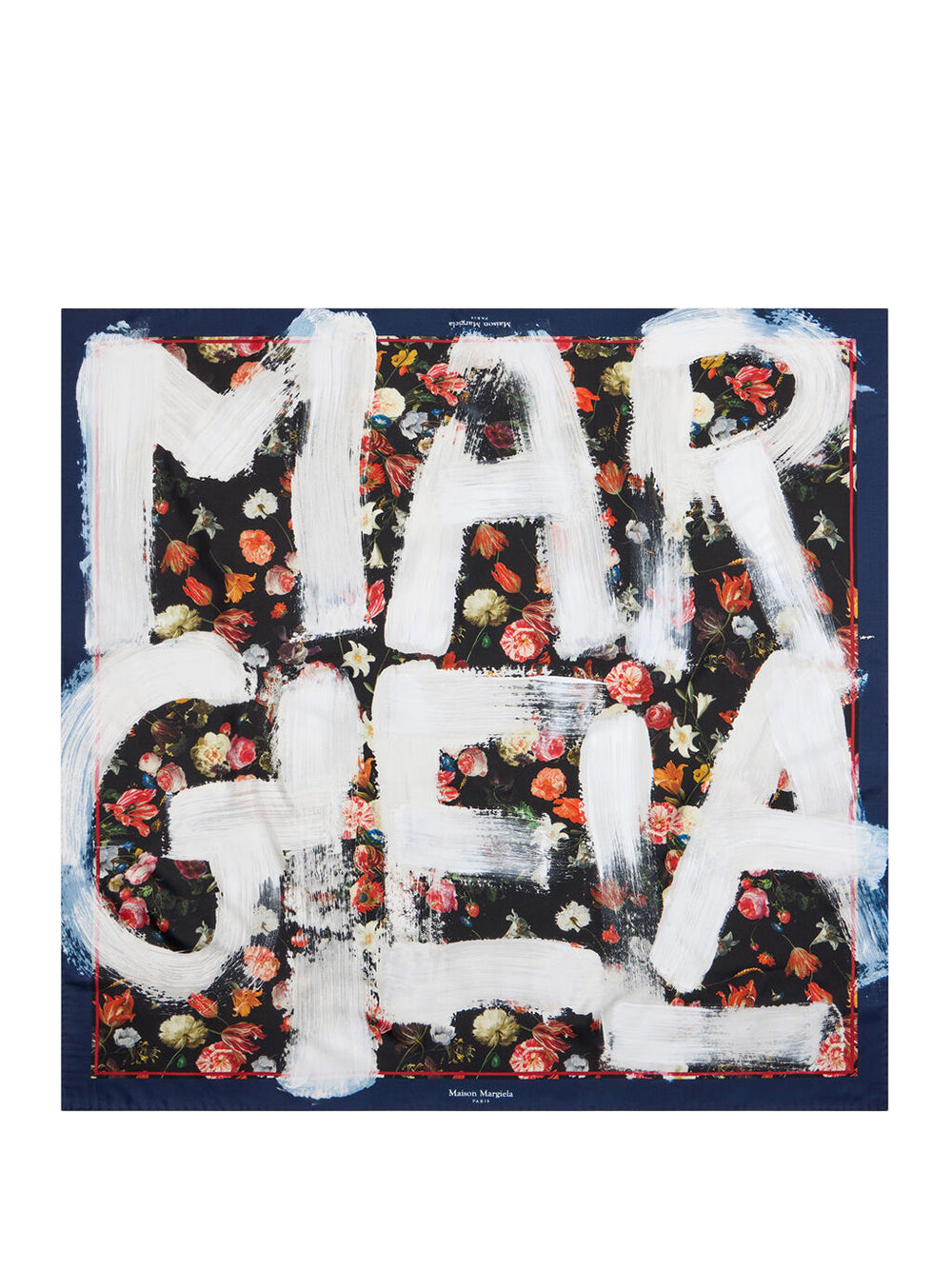 MAISON MARGIELA-FLOWERS SILK FOULARD SQUARE 90-