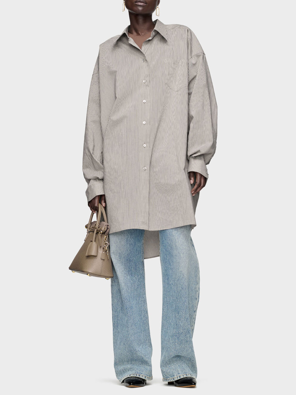 MAISON MARGIELA-FOLD COLLAR OVERSIZED SHIRT-
