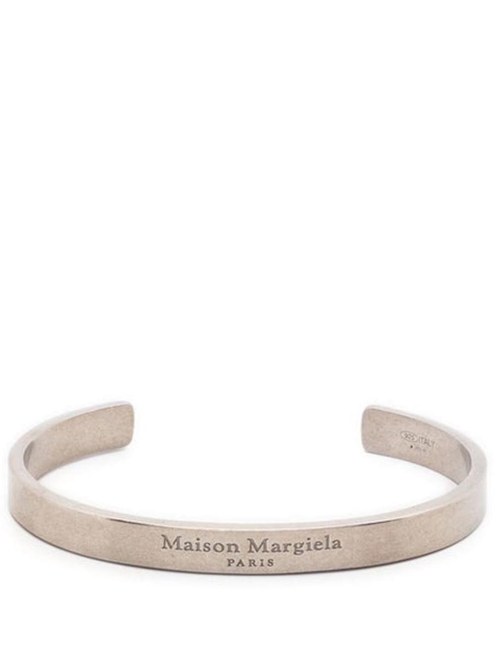 MAISON MARGIELA-logo-engraved cuff bracelet-