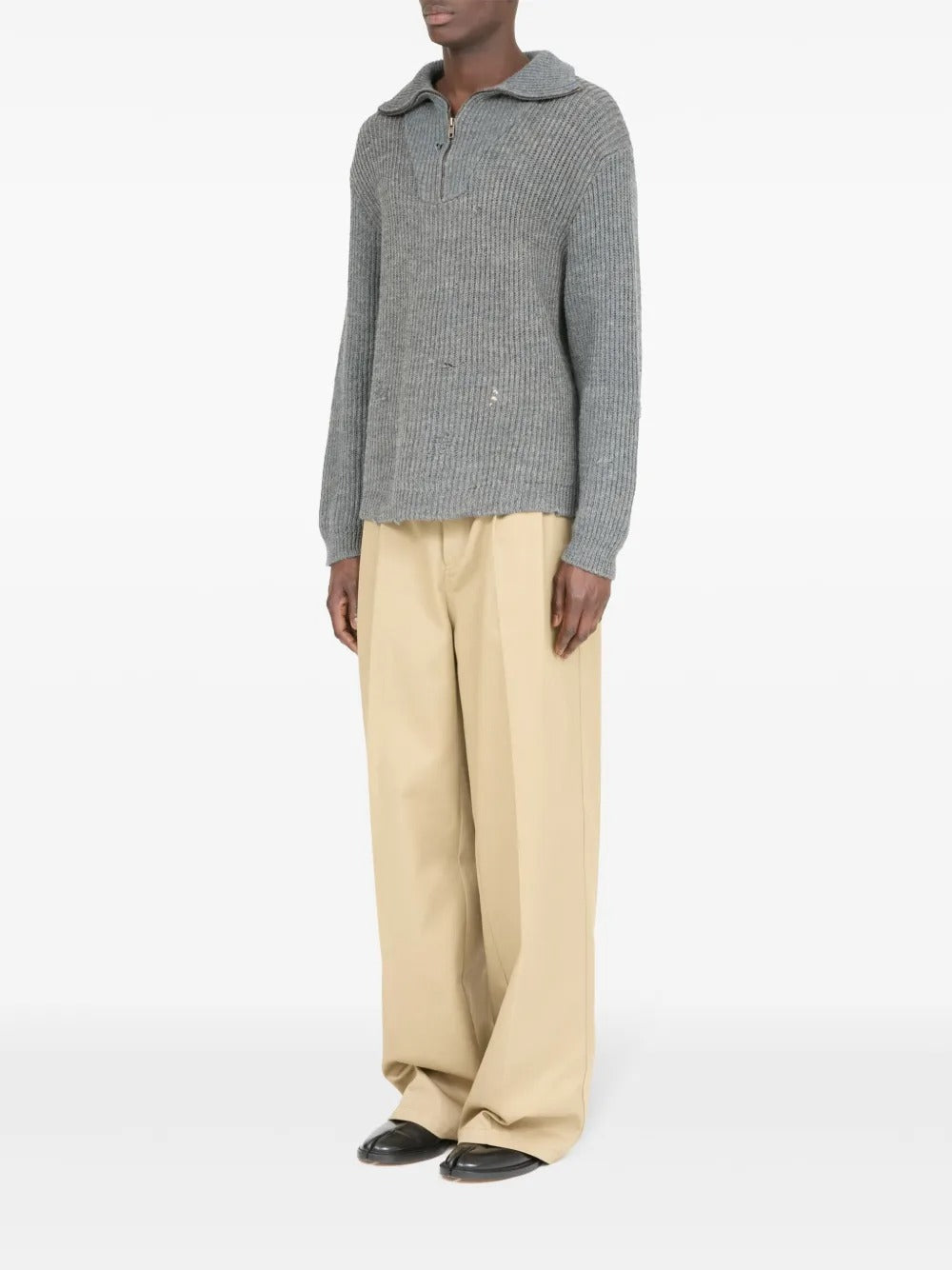 MAISON MARGIELA-MENDED RIBBED SWEATER-