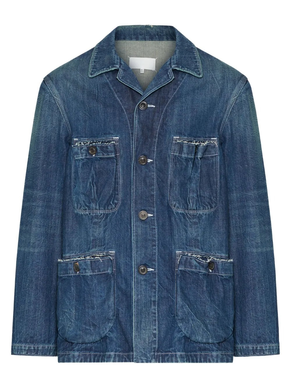 MAISON MARGIELA-multi-pocket frayed denim jacket-S67AM0100M30037