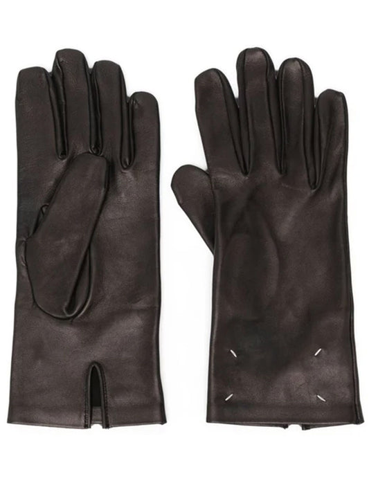MAISON MARGIELA-our-stitch logo leather gloves-