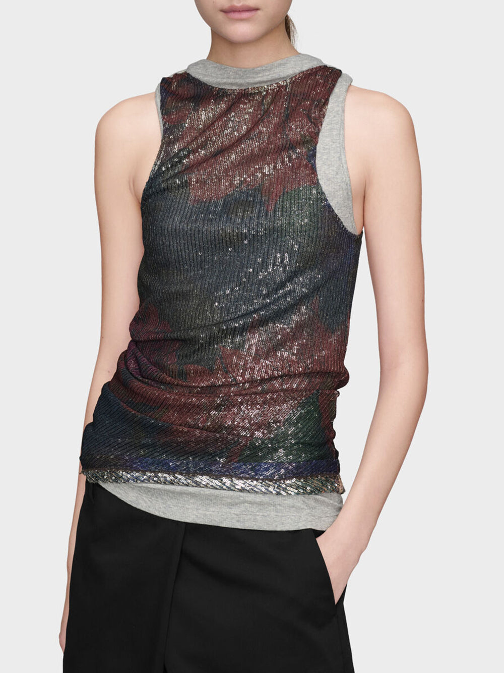 MAISON MARGIELA-SEQUINS DRAPED TOP-