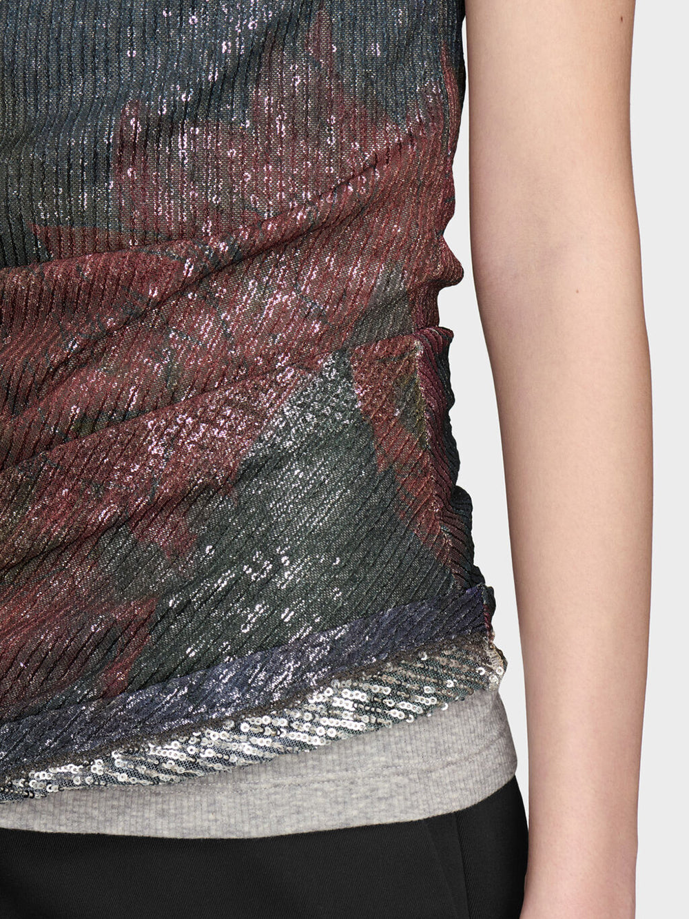 MAISON MARGIELA-SEQUINS DRAPED TOP-
