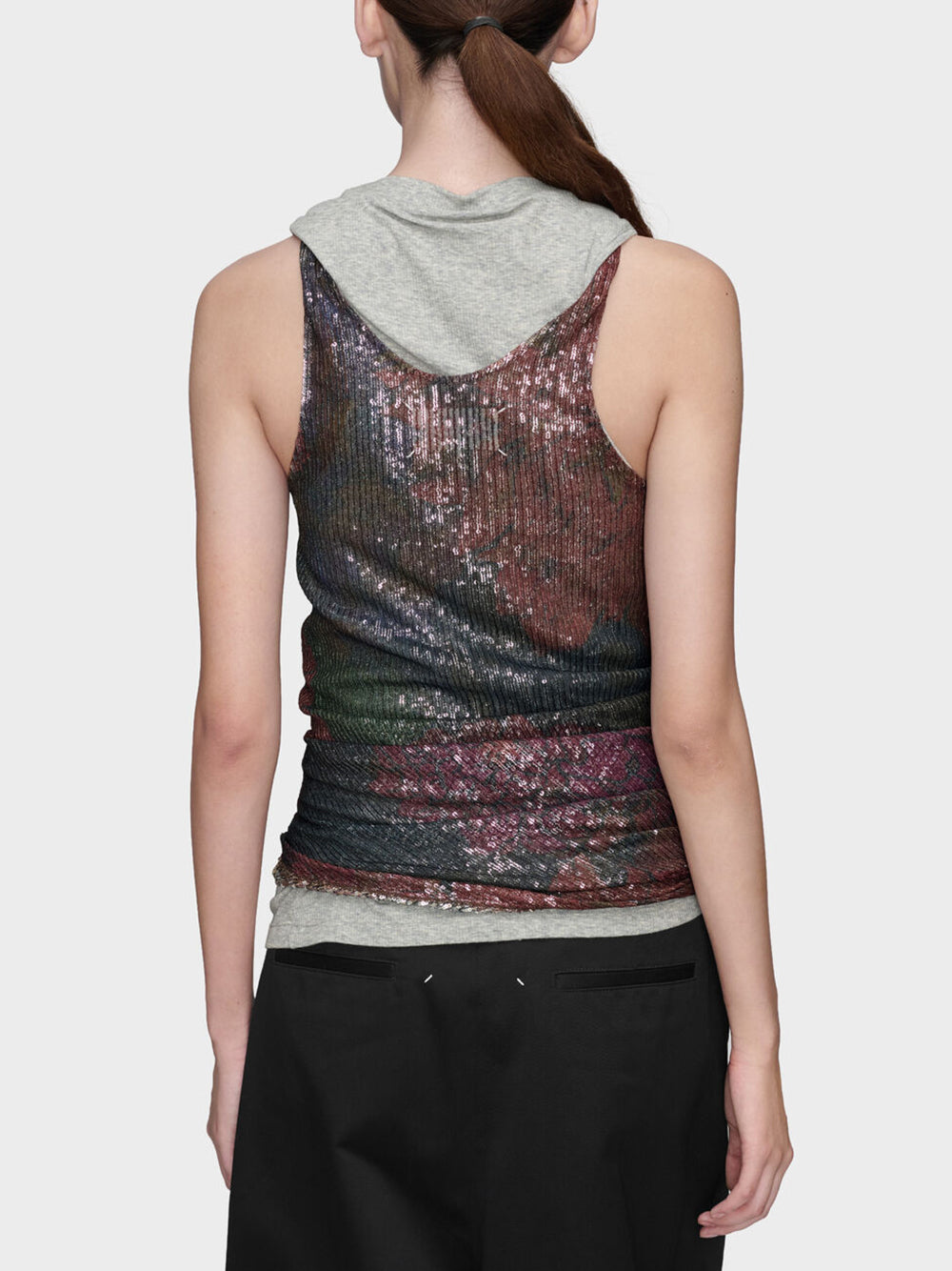 MAISON MARGIELA-SEQUINS DRAPED TOP-