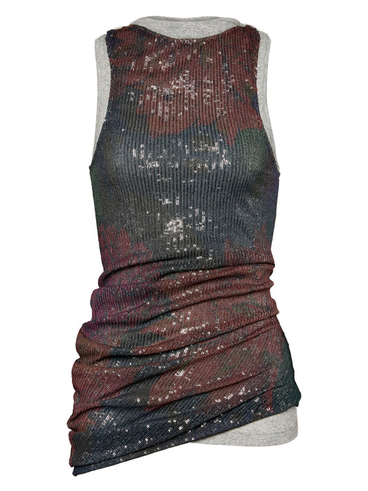 MAISON MARGIELA-SEQUINS DRAPED TOP-