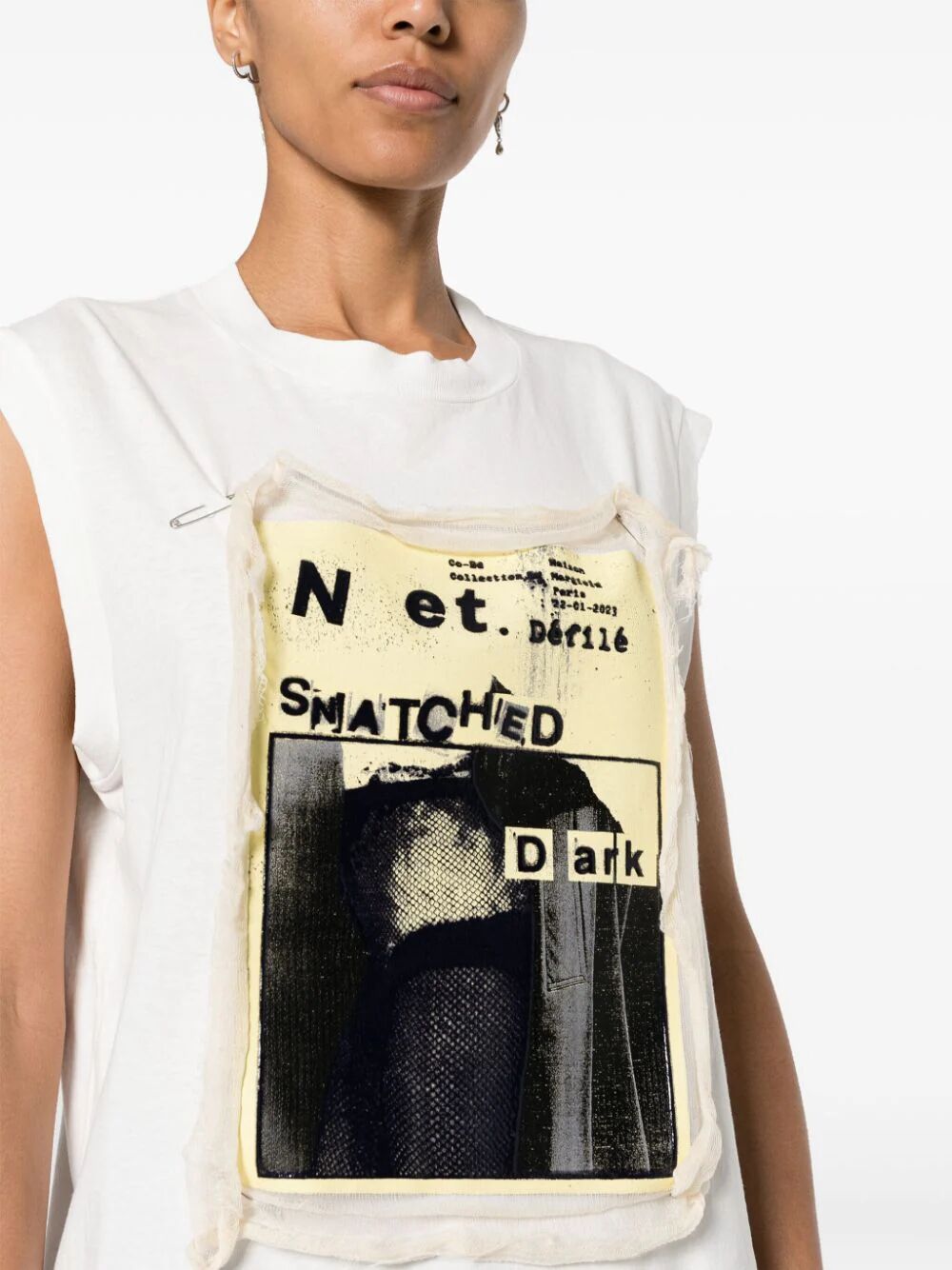 MAISON MARGIELA-PRINTED SLEEVELESS T-SHIRT-S51GC0527S24575 963