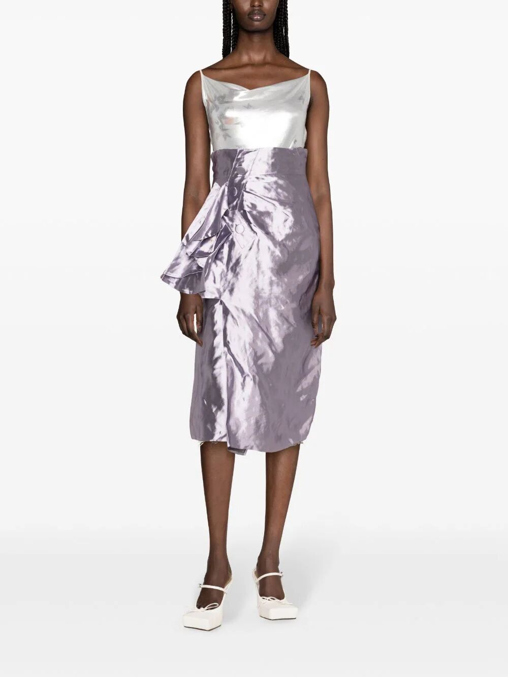 MAISON MARGIELA-SHINY BOW MIDI SKIRT-S51ME0010S78555 397