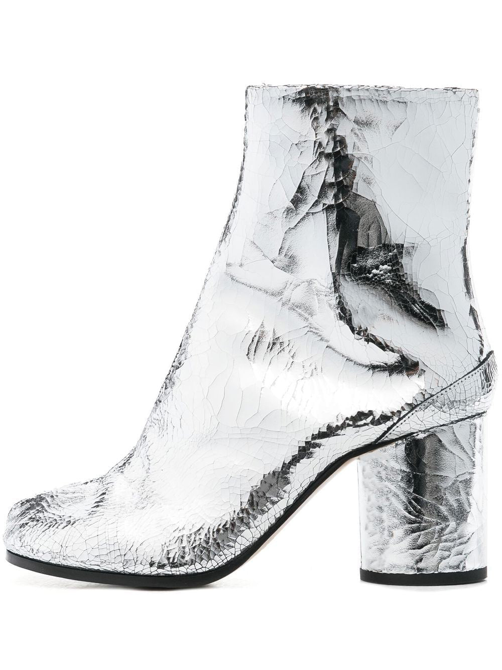 MAISON MARGIELA-SILVER LEATHER TABI ANKLE BOOT-S58WU0260P5016 T9002