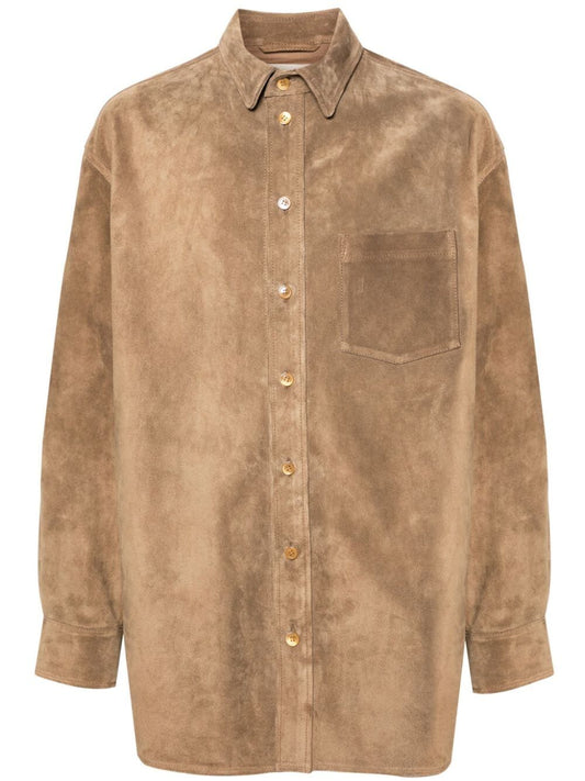 MARNI-OVERSIZED SUEDE LEATHER SHIRT-CUMY0023U0 00V49