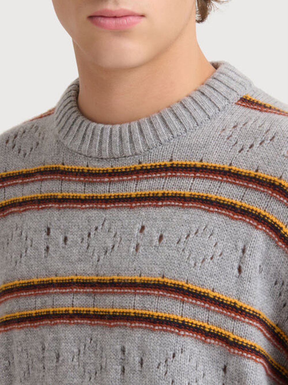 cashmere sweater with openwork workmanship
