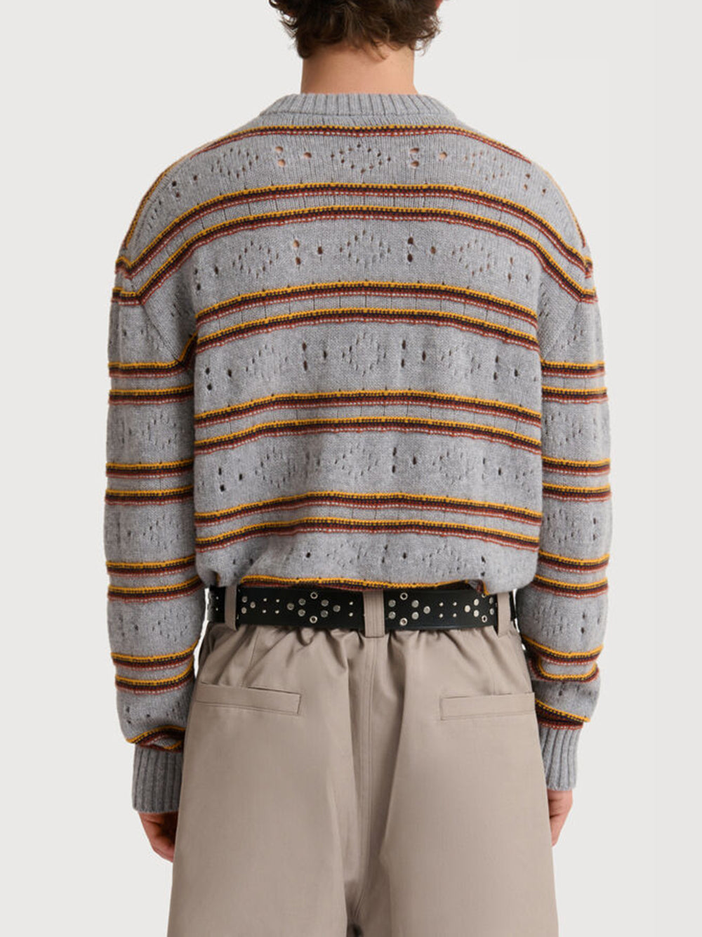 cashmere sweater with openwork workmanship