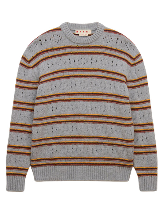 cashmere sweater with openwork workmanship