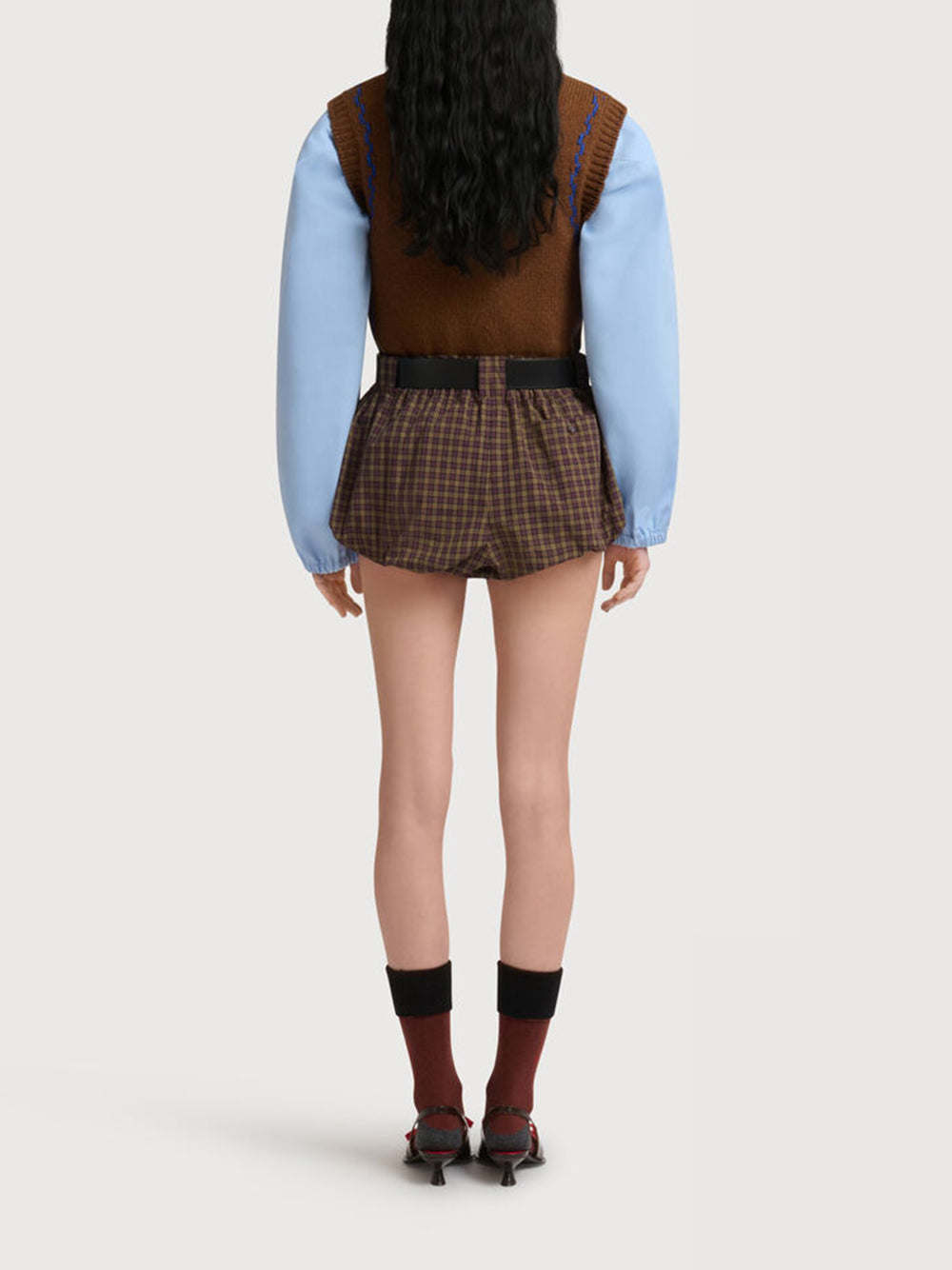 MARNI-checked poplin culottes-