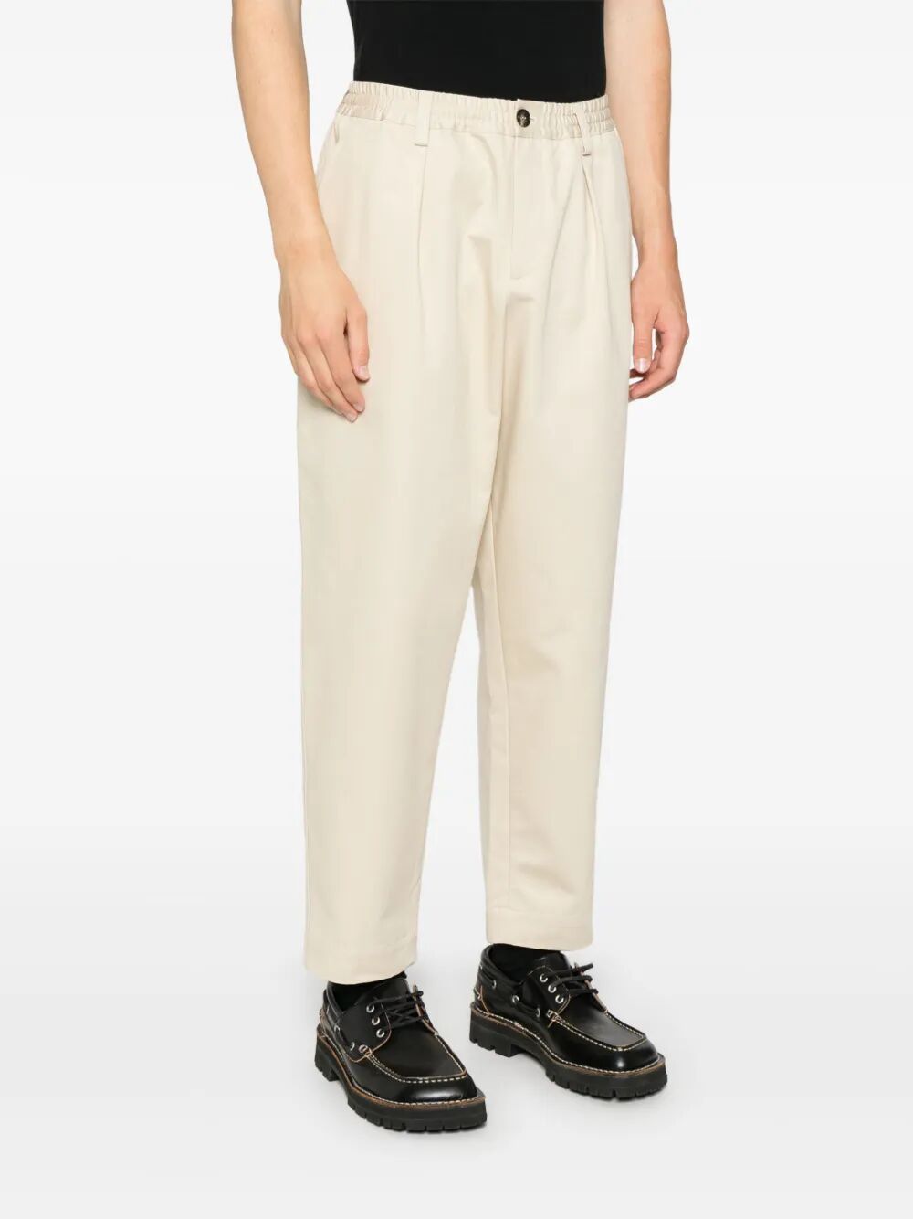 MARNI-COTTON CROPPED DRAWSTRING PANTS-