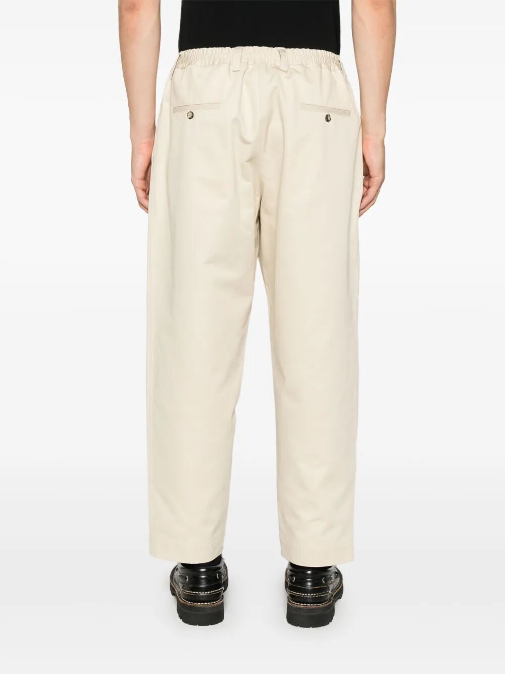 MARNI-COTTON CROPPED DRAWSTRING PANTS-