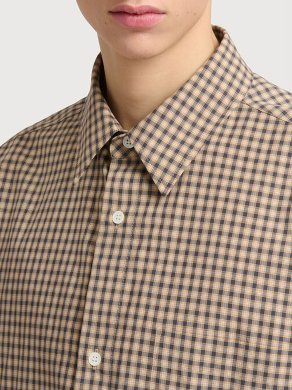 cotton shirt with micro checks