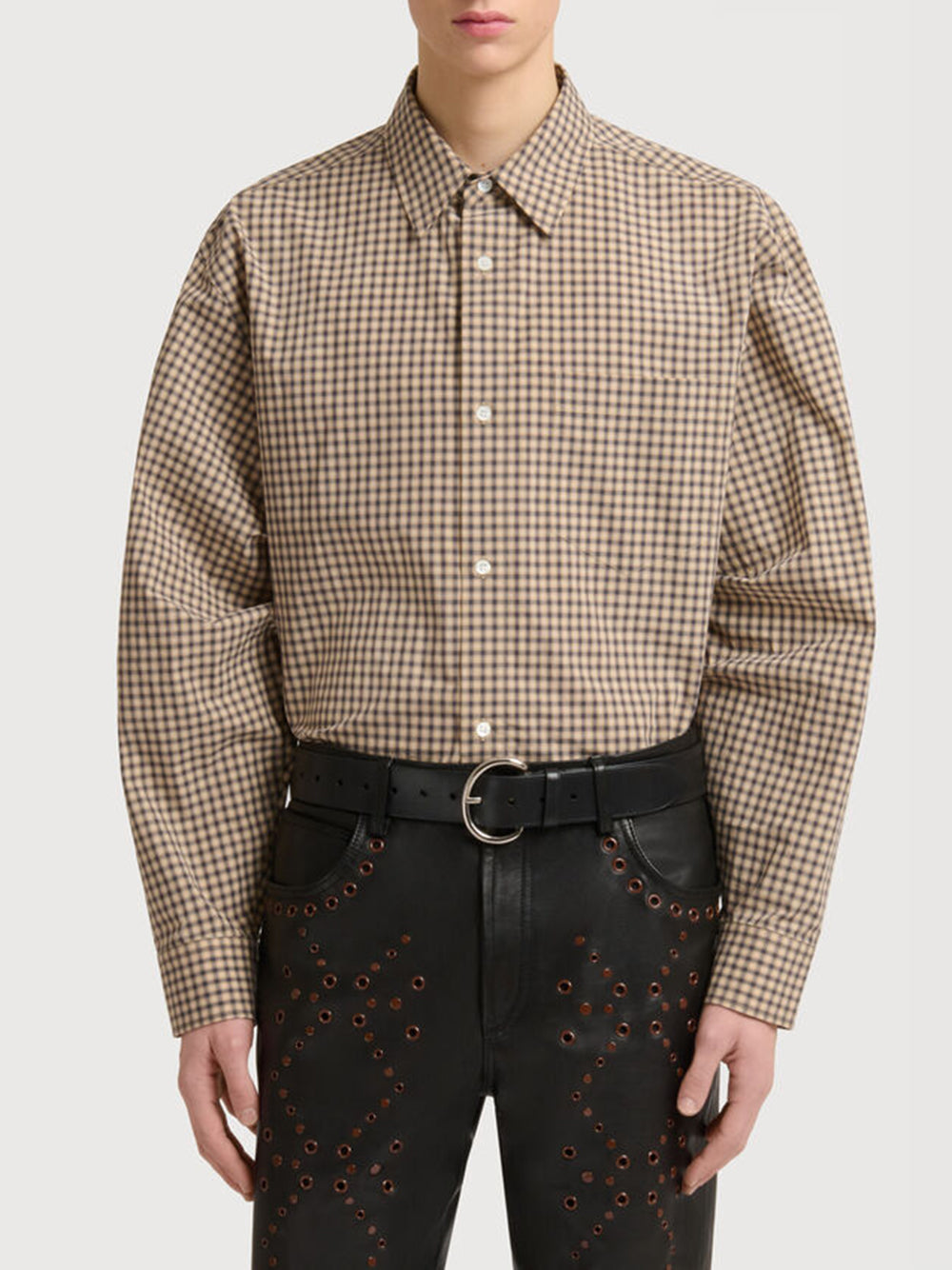 cotton shirt with micro checks